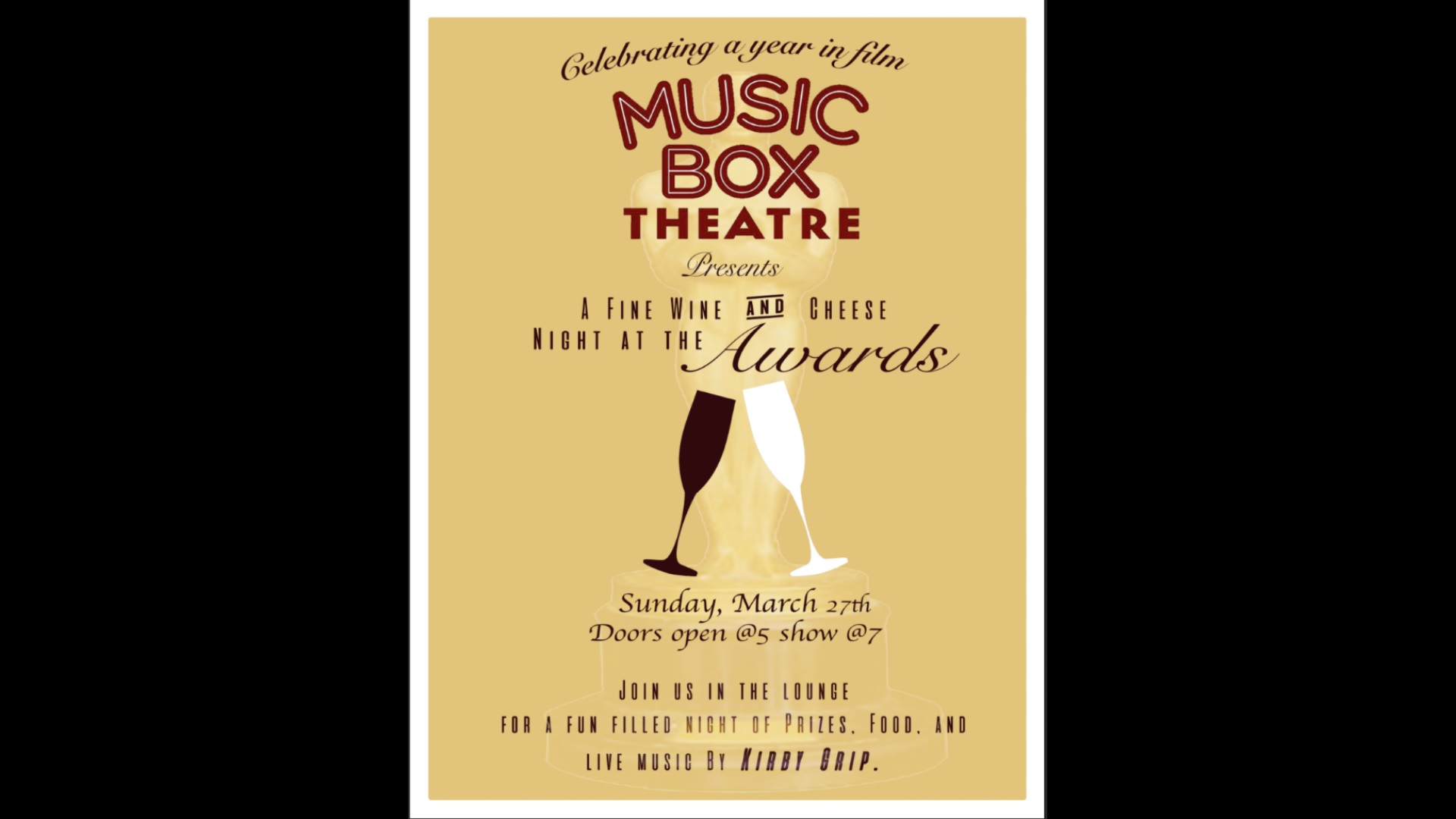 A Fine Wine & Cheese Night at the Awards | Music Box Theatre