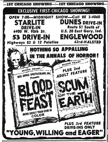 Poster for Blood Feast + Scum of the Earth